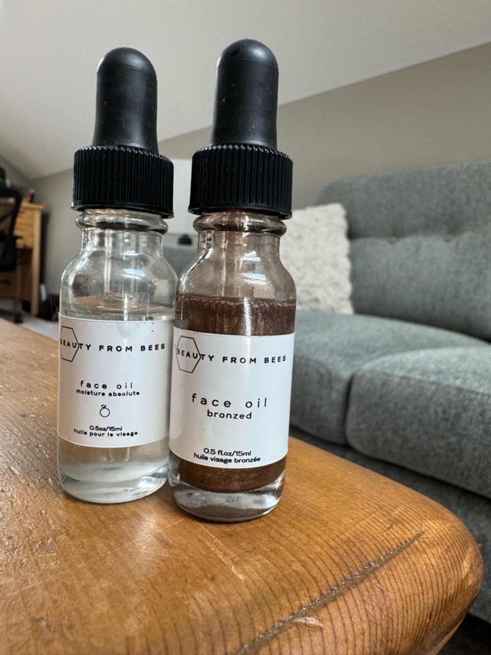 Beauty from Bees face oil duo clear and bronzed